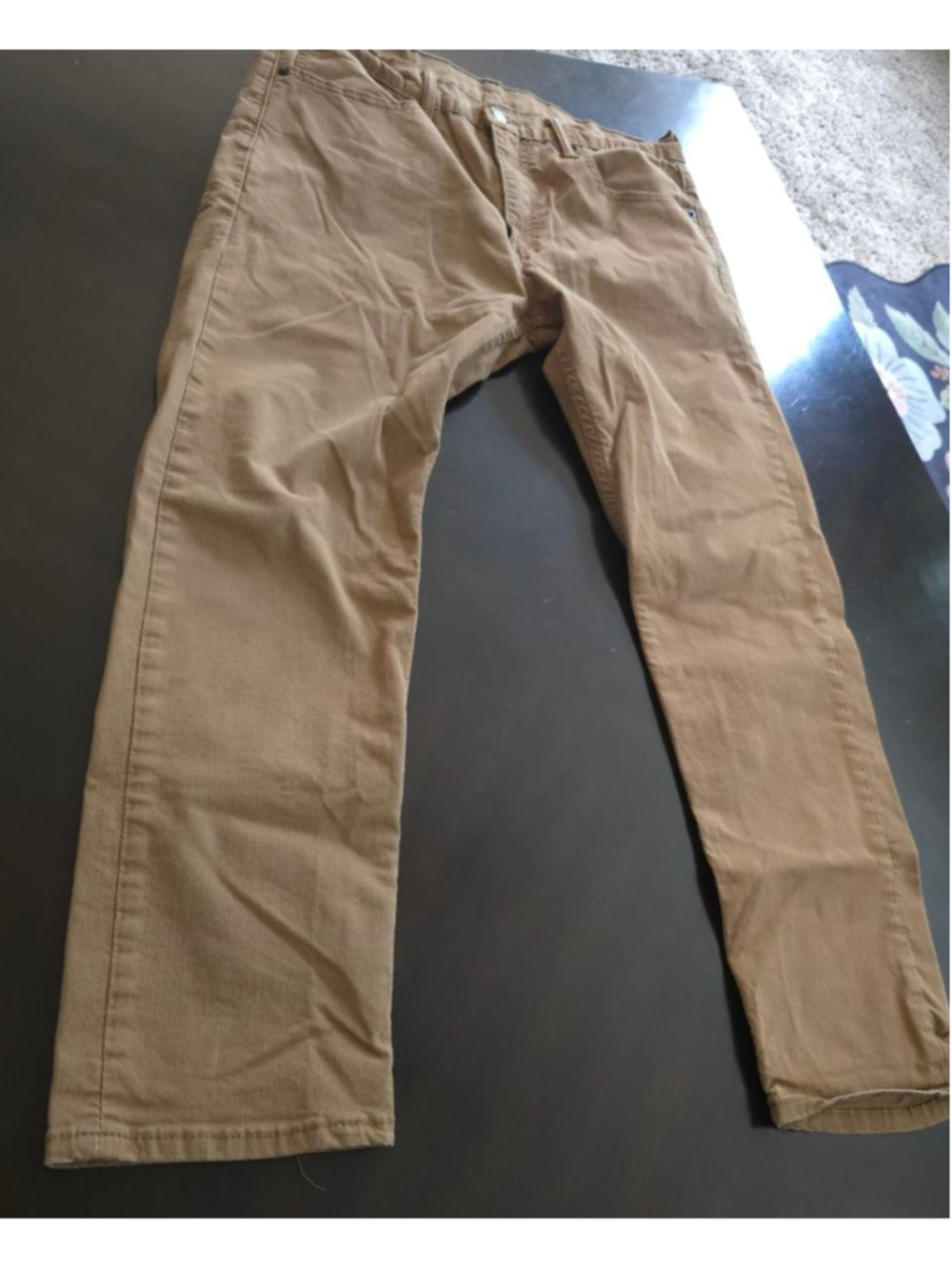 Men's Levi's 502 Slim Straight Jeans Waist 33x30 Camel Tan Brown White Tag